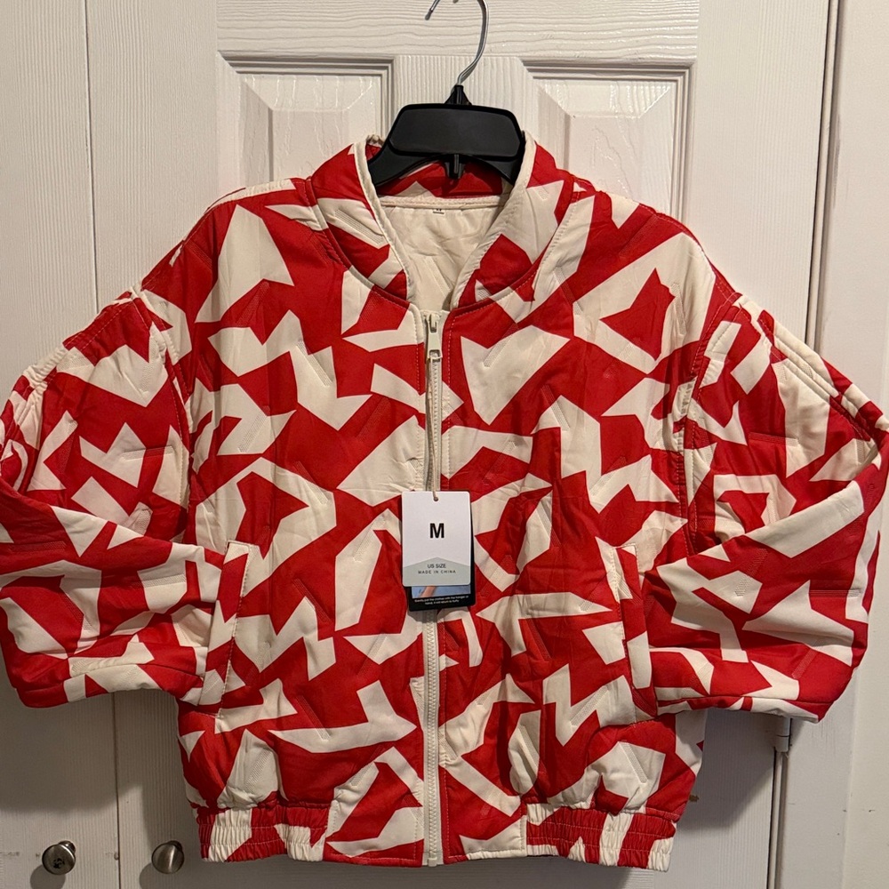 Pacino Patchwork Cropped Bomber Jacket NWT - image 4